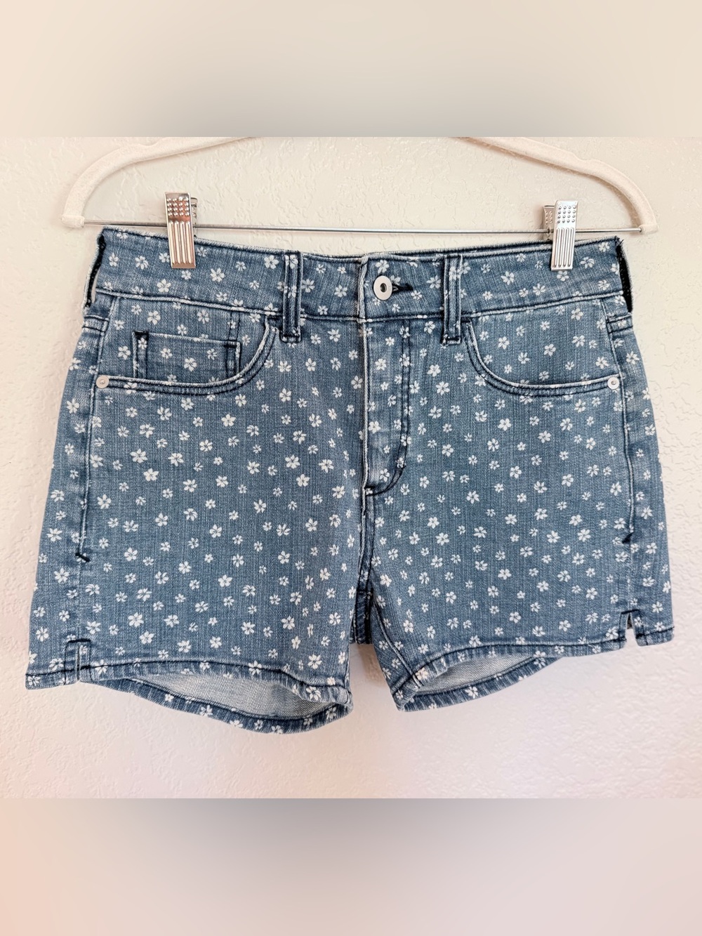 Pilcro and the Letterpress Slim Boyfriend Floral Denim Shorts 26